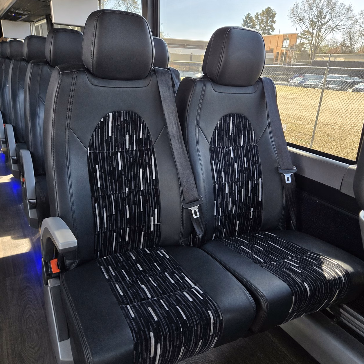 56 passenger charter bus inside